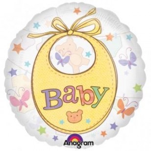 Large See Thru Precious Baby Bib Baby Shower Balloon